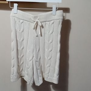 CRESCENT LOUIS IVORY CABLE KNIT BERMUDA LENGTH SHORTS SZ S